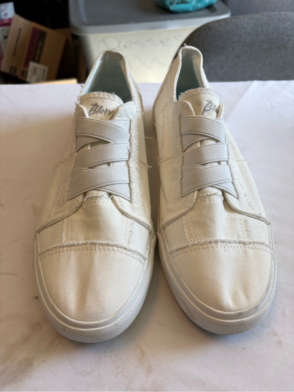 Blowfish Women’s Slip-On Canvas Sneakers in Off-White